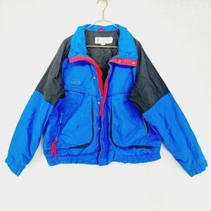 Columbia Blue & Black Nylon Sportswear Windbreaker Jacket Z16